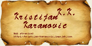 Kristijan Karanović vizit kartica